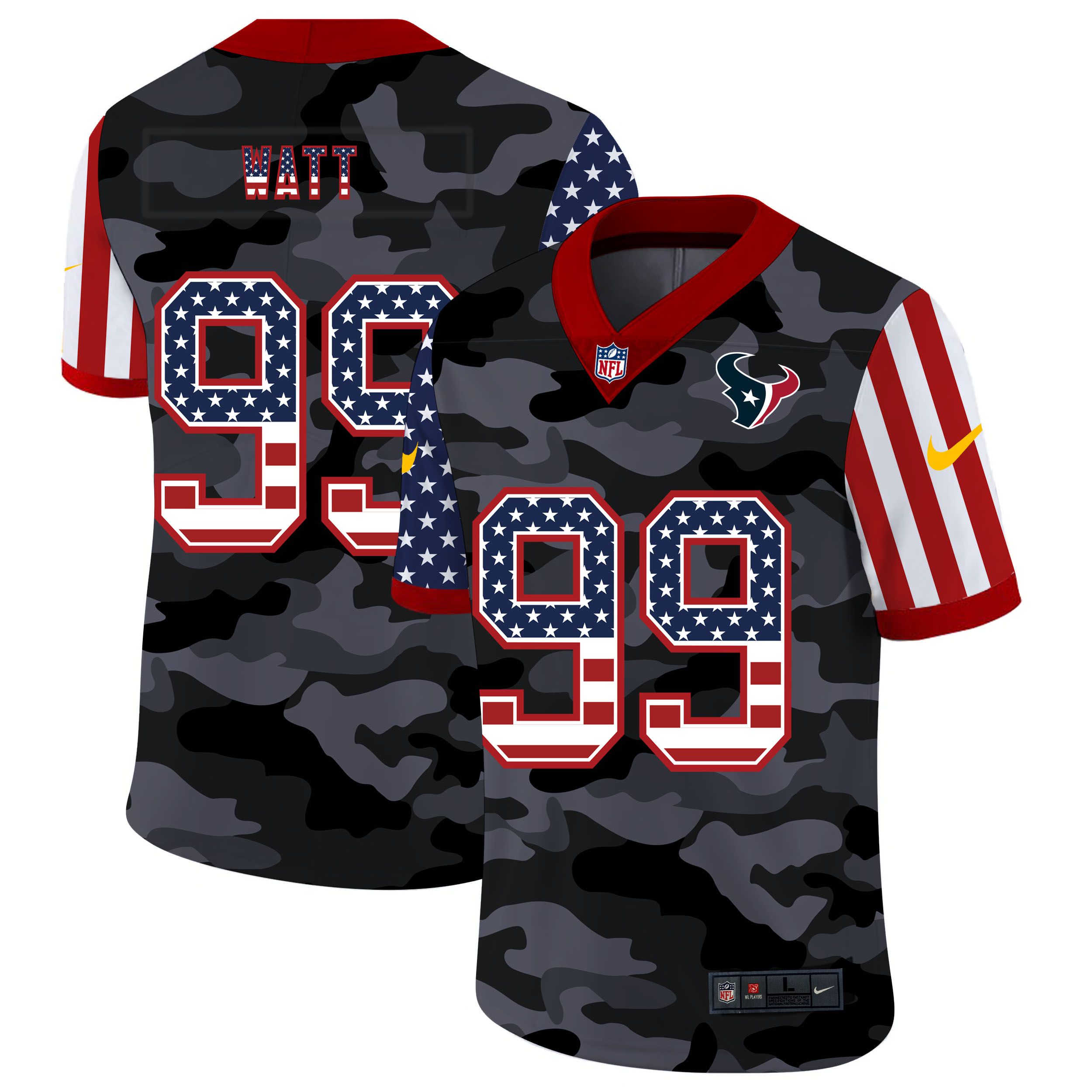 Men Houston Texans #99 Watt 2020 Nike Camo USA Salute to Service Limited NFL Jerseys->houston texans->NFL Jersey